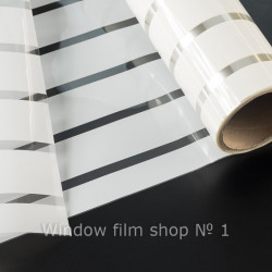 Privacy film with wide stripes 1 and 3/4 inches wide