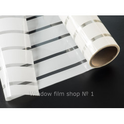 Privacy film with wide stripes 1 and 3/4 inches wide
